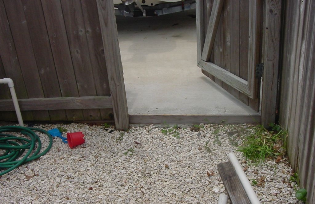 EXISTING SIDE YARD IS GRAVEL
